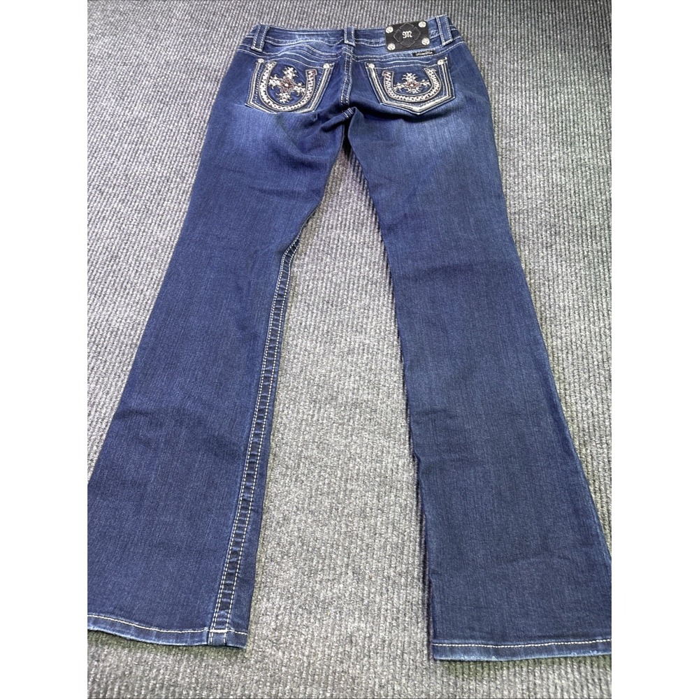 Miss Me Easy Boot Jeans Women's 30x33 Embellished Rhinestone horseshoe cross Y2K - Picture 10 of 11